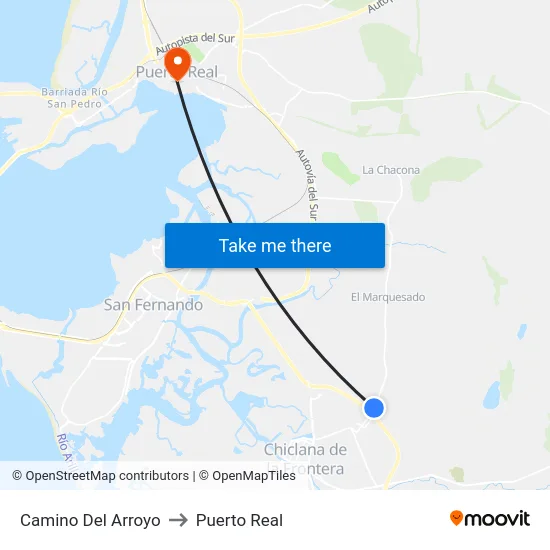 Camino Del Arroyo to Puerto Real map