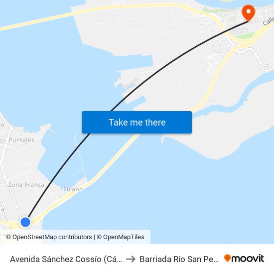 Avenida Sánchez Cossío (Cádiz) to Barriada Río San Pedro map