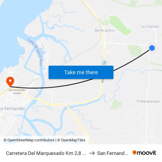 Carretera Del Marquesado Km 2,8 (Marquesado) to San Fernando Spain map