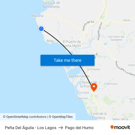 Peña Del Águila - Los Lagos to Pago del Humo map