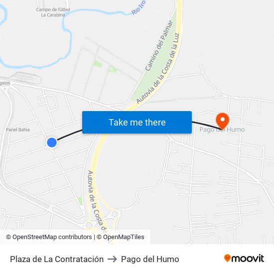 Plaza de La Contratación to Pago del Humo map