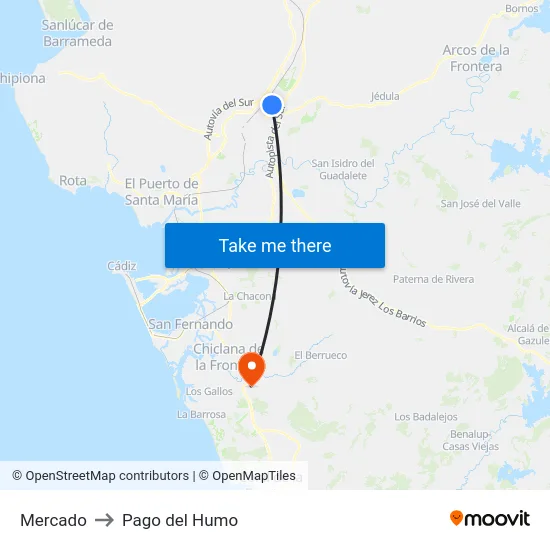 Mercado to Pago del Humo map