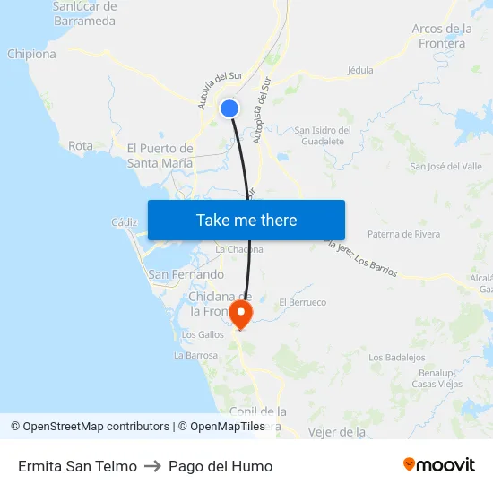 Ermita San Telmo to Pago del Humo map
