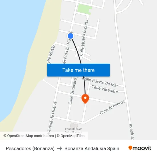 Pescadores (Bonanza) to Bonanza Andalusia Spain map