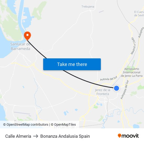 Calle Almería to Bonanza Andalusia Spain map
