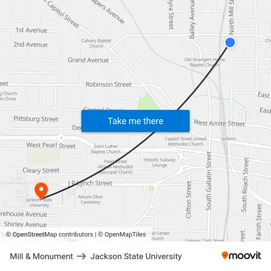 Mill & Monument to Jackson State University map