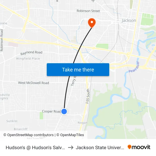 Hudson's @ Hudson's Salvage to Jackson State University map