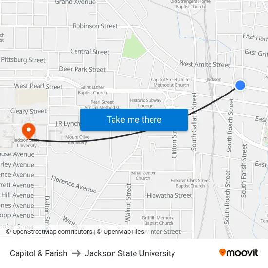 Capitol & Farish to Jackson State University map
