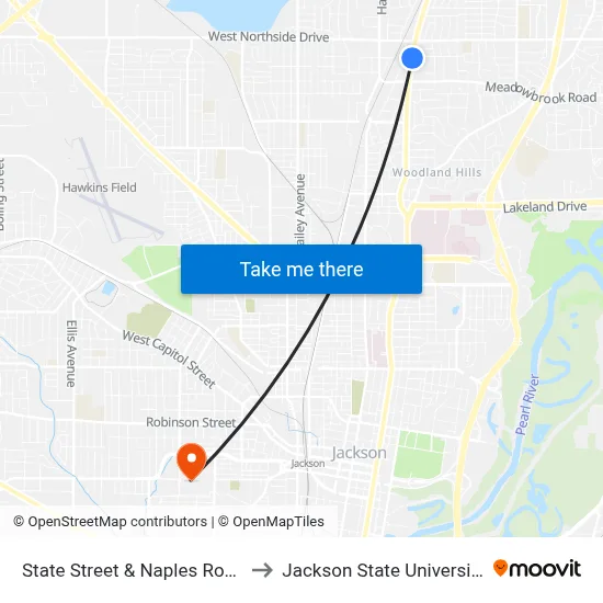 State Street & Naples Road to Jackson State University map