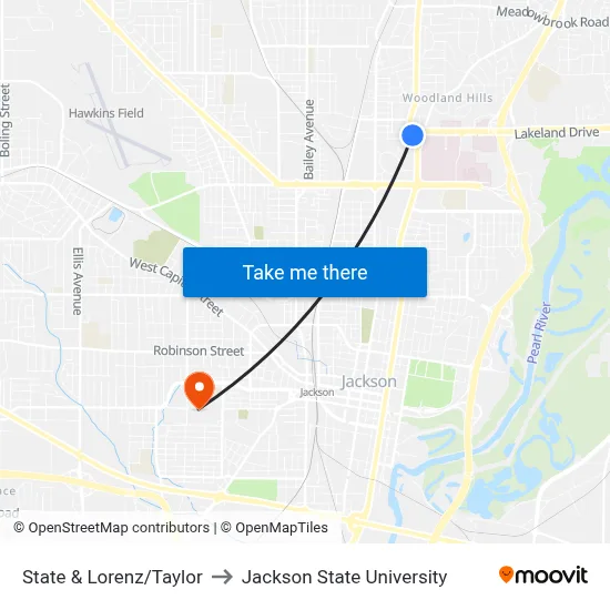 State & Lorenz/Taylor to Jackson State University map