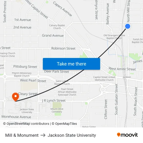 Mill & Monument to Jackson State University map