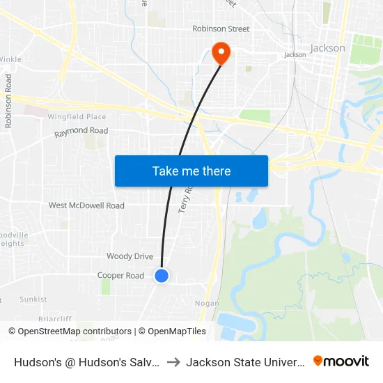Hudson's @ Hudson's Salvage to Jackson State University map
