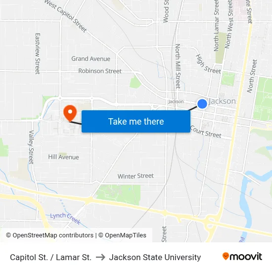 Capitol St. / Lamar St. to Jackson State University map