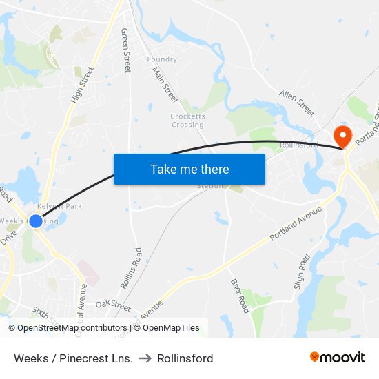 Weeks / Pinecrest Lns. to Rollinsford map