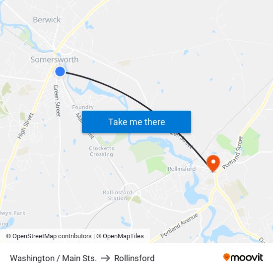 Washington / Main Sts. to Rollinsford map