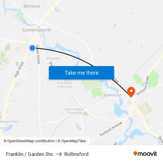 Franklin / Garden Sts. to Rollinsford map