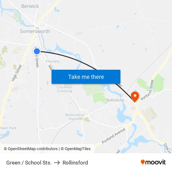 Green / School Sts. to Rollinsford map