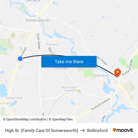 High St. (Family Care Of Somersworth) to Rollinsford map