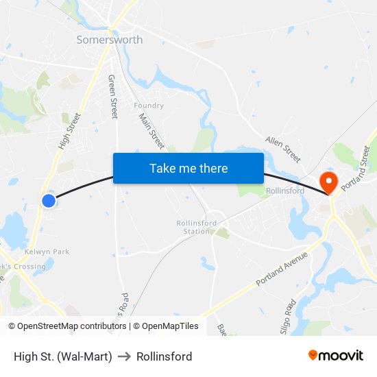 High St. (Wal-Mart) to Rollinsford map