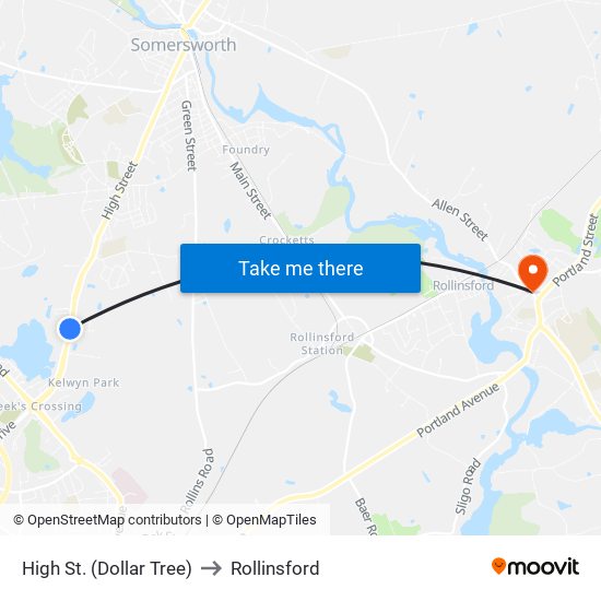 High St. (Dollar Tree) to Rollinsford map