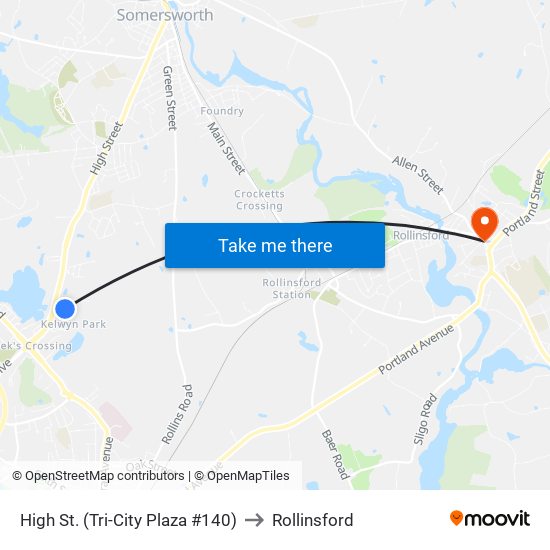 High St. (Tri-City Plaza #140) to Rollinsford map