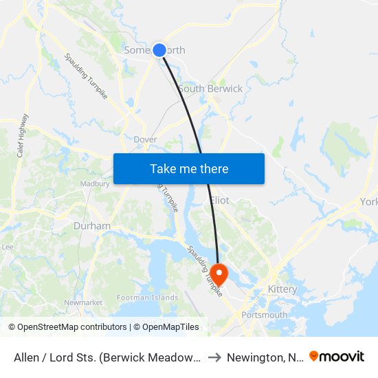 Allen / Lord Sts. (Berwick Meadows) to Newington, NH map