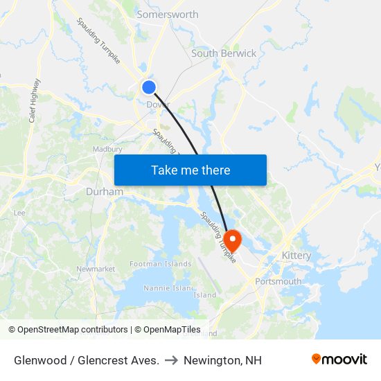 Glenwood / Glencrest Aves. to Newington, NH map