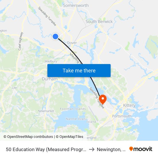 50 Education Way (Measured Progress) to Newington, NH map