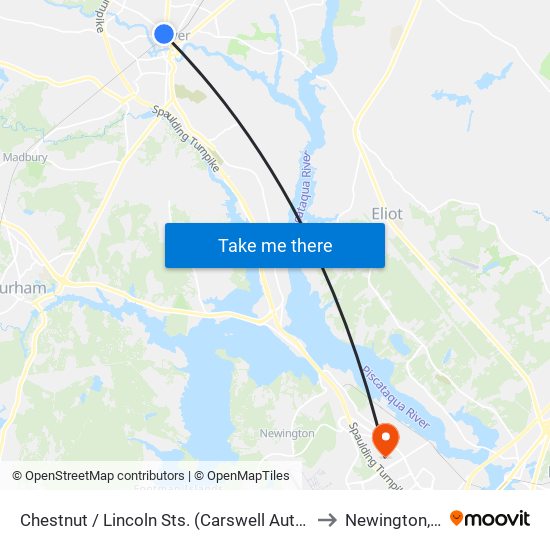 Chestnut / Lincoln Sts. (Carswell Auto Parts) to Newington, NH map