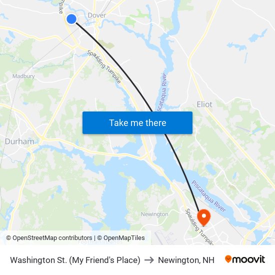 Washington St. (My Friend's Place) to Newington, NH map