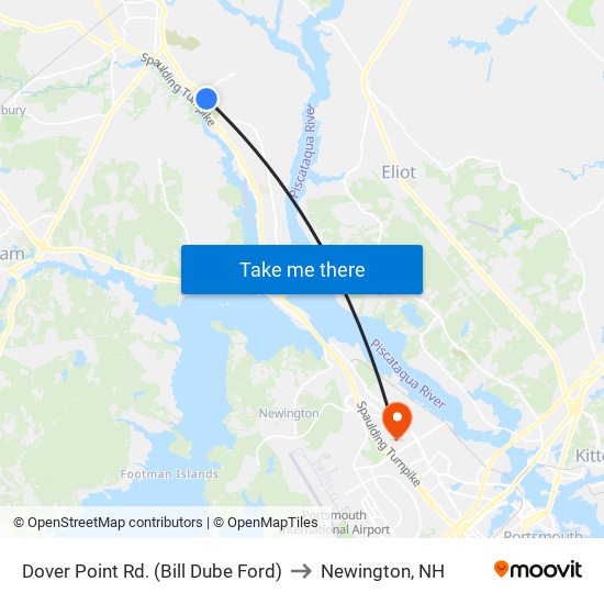 Dover Point Rd. (Bill Dube Ford) to Newington, NH map