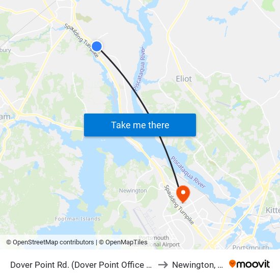 Dover Point Rd. (Dover Point Office Park) to Newington, NH map