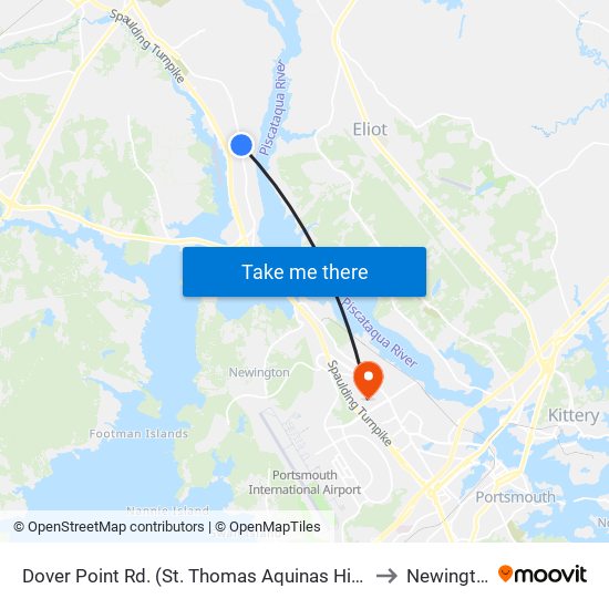 Dover Point Rd. (St. Thomas Aquinas High School) Northbound to Newington, NH map