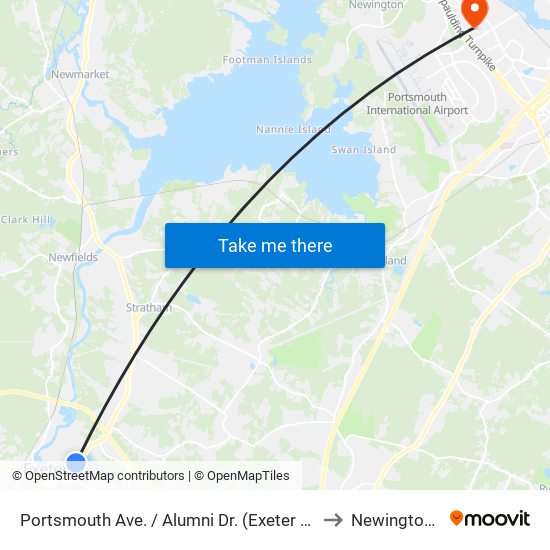 Portsmouth Ave. / Alumni Dr. (Exeter Commons) to Newington, NH map