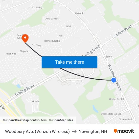 Woodbury Ave. (Verizon Wireless) to Newington, NH map