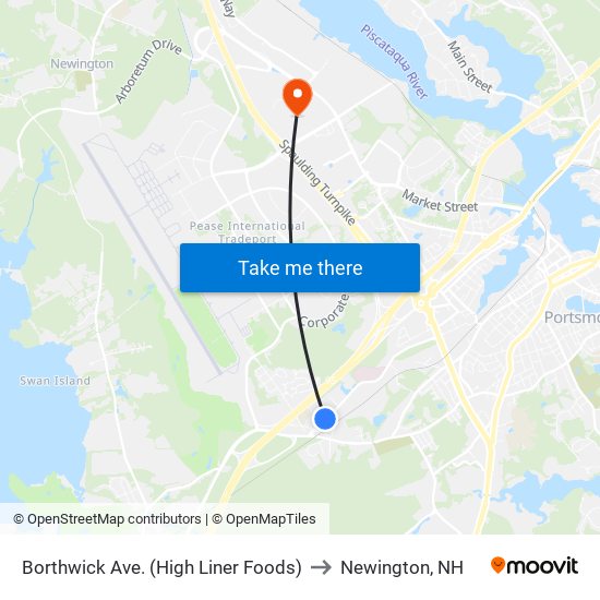 Borthwick Ave. (High Liner Foods) to Newington, NH map