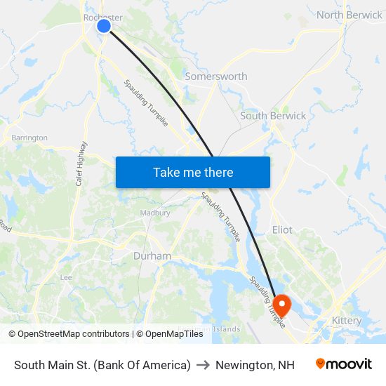 South Main St. (Bank Of America) to Newington, NH map