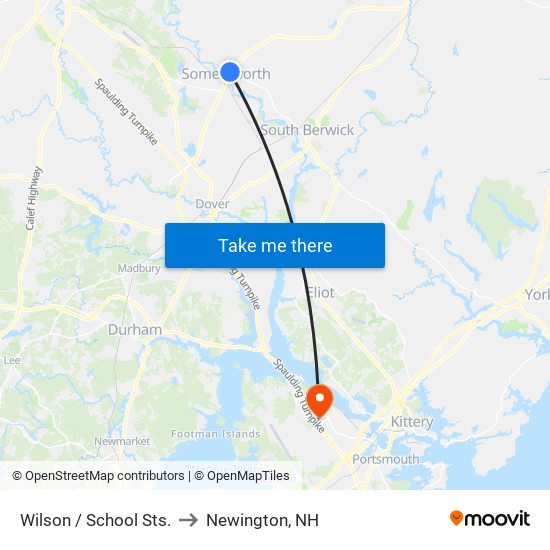 Wilson / School Sts. to Newington, NH map