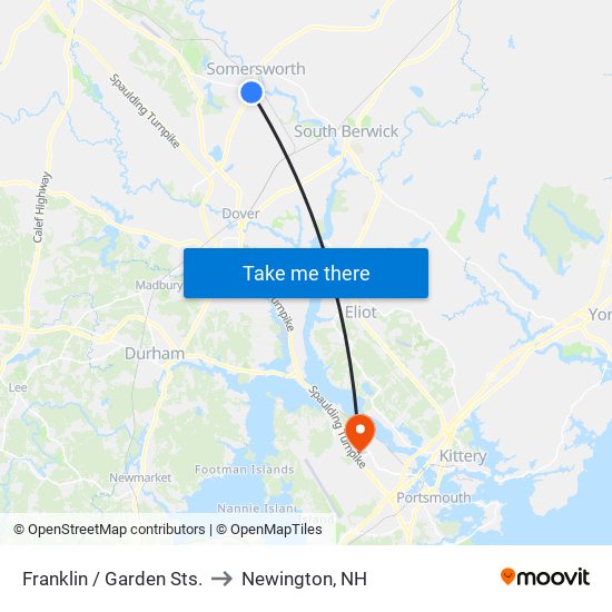 Franklin / Garden Sts. to Newington, NH map