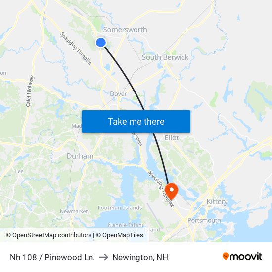 Nh 108 / Pinewood Ln. to Newington, NH map