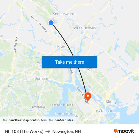 Nh 108 (The Works) to Newington, NH map