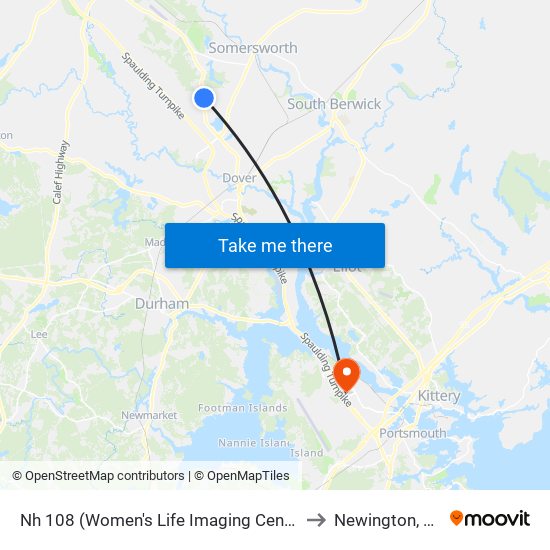 Nh 108 (Women's Life Imaging Center) to Newington, NH map