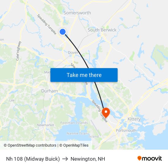 Nh 108 (Midway Buick) to Newington, NH map