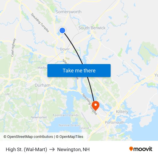 High St. (Wal-Mart) to Newington, NH map