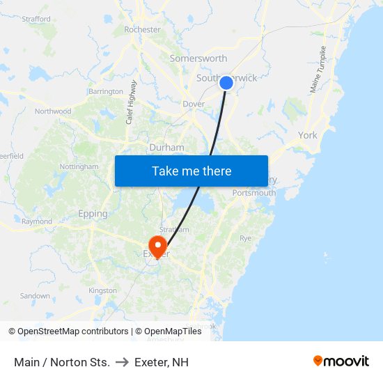 Main / Norton Sts. to Exeter, NH map