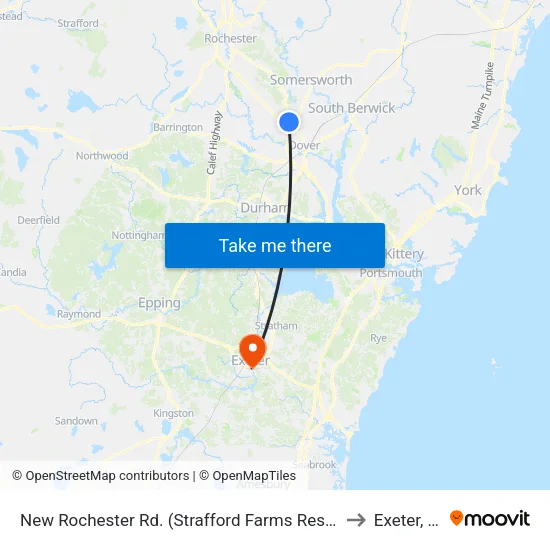 New Rochester Rd. (Strafford Farms Restaurant) to Exeter, NH map
