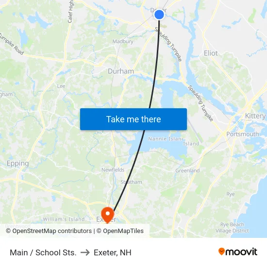 Main / School Sts. to Exeter, NH map