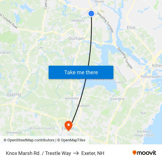 Knox Marsh Rd. / Trestle Way to Exeter, NH map