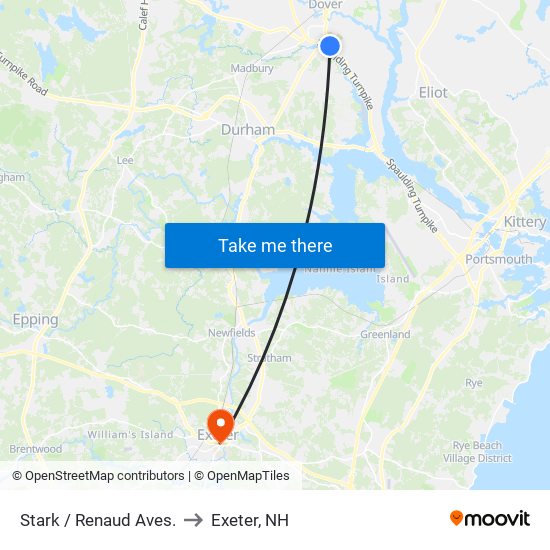 Stark / Renaud Aves. to Exeter, NH map