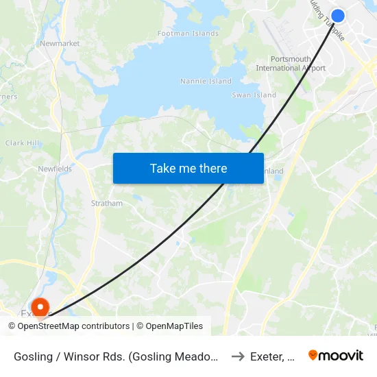 Gosling / Winsor Rds. (Gosling Meadows) to Exeter, NH map